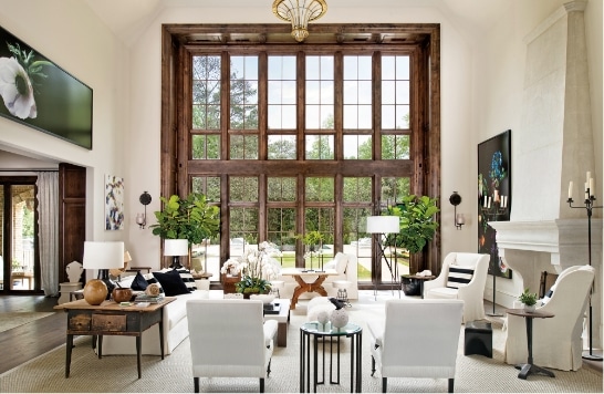 stunning ceiling height wood windows